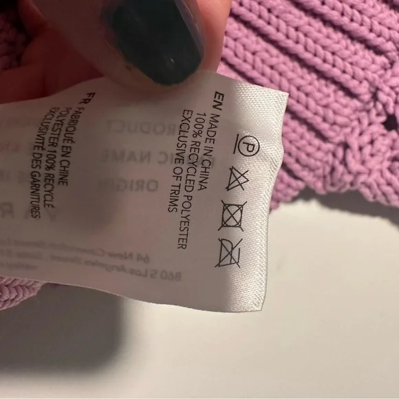 Varley Fillmore Knit Top Women's XL Lilac Purple Cropped Short Sleeve Sweater - Picture 9 of 10